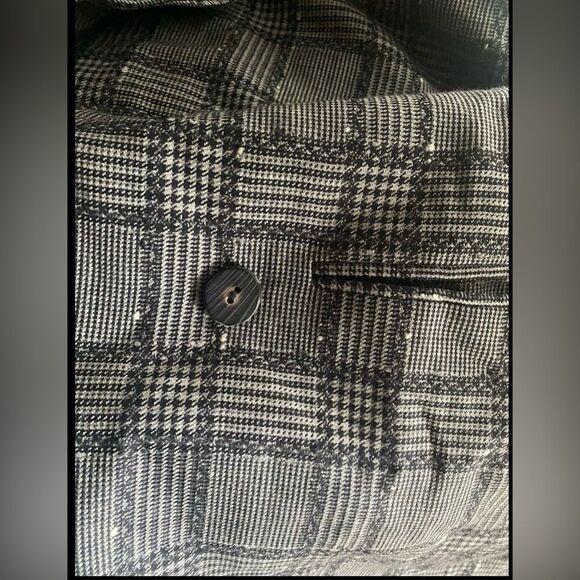 Vintage Gianni Versace 80s-90s Black/Gray Plaid Made In Italy Blazer Wool Blend - Picture 5 of 16